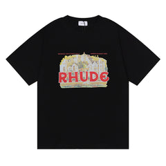 RHUDE American Vintage Graphic Printed Oversized Summer Tee
