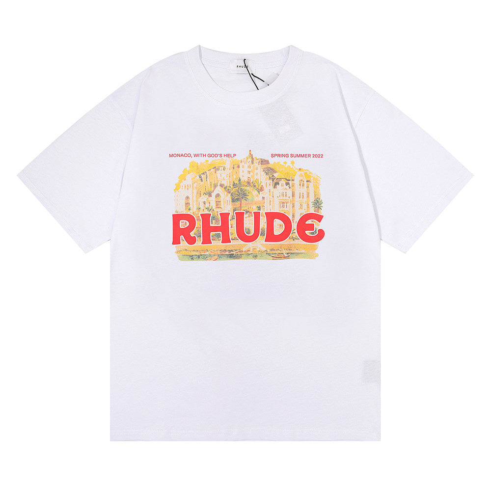 RHUDE American Vintage Graphic Printed Oversized Summer Tee
