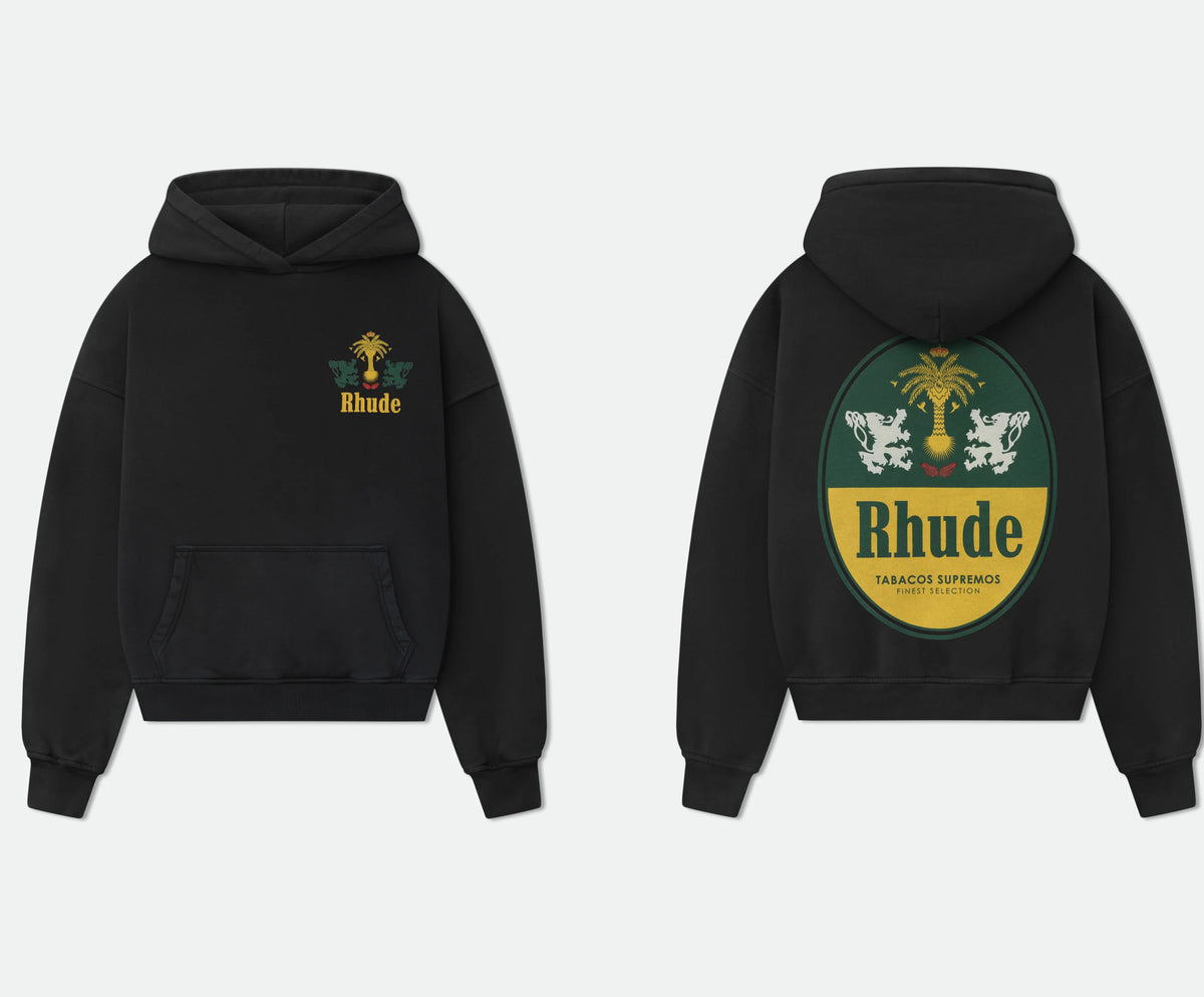 RHUDE American Vintage Letter Print Loose Hooded Sweatshirt