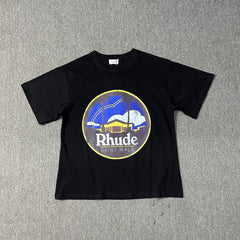 RHUDE American Retro Loose Fit Unisex Summer T-Shirt