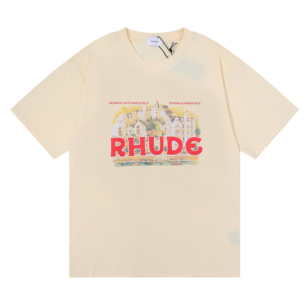 RHUDE American Vintage Graphic Printed Oversized Summer Tee