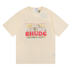 RHUDE American Vintage Graphic Printed Oversized Summer Tee