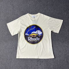 RHUDE American Retro Loose Fit Unisex Summer T-Shirt