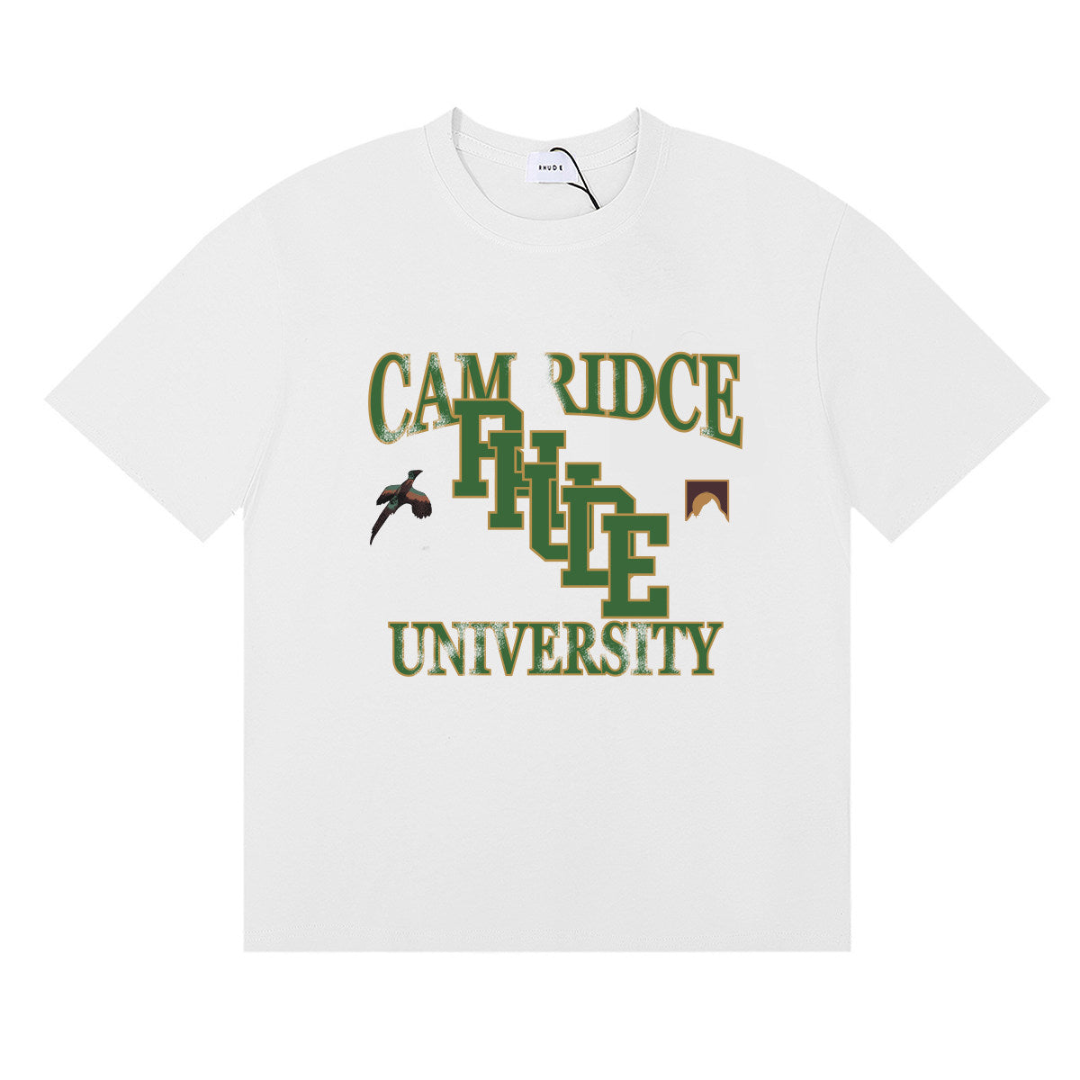 RHUDE American Retro Letter Print Loose Casual T-Shirt