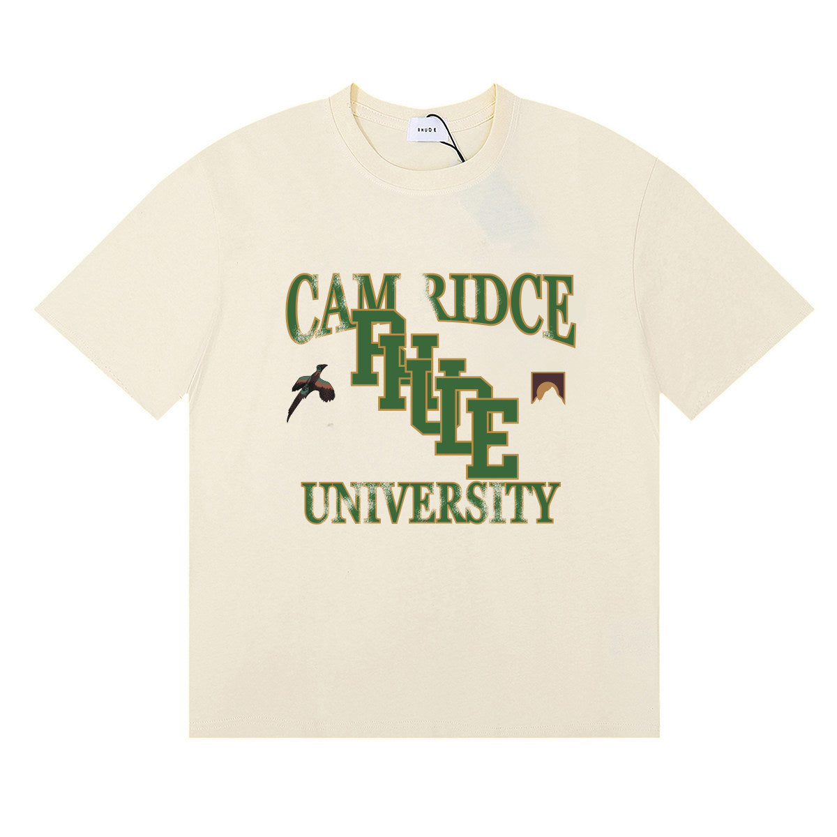RHUDE American Retro Letter Print Loose Casual T-Shirt