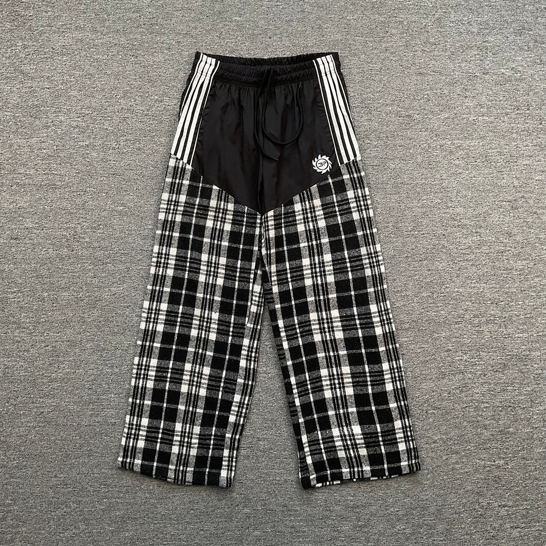Broken Planet Contrasting Color Casual Striped Check Pants