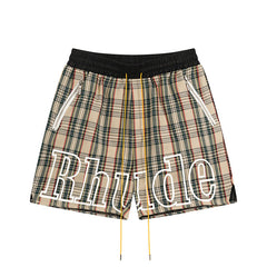RHUDE Plaid Woven Loose Casual Summer Sports Shorts