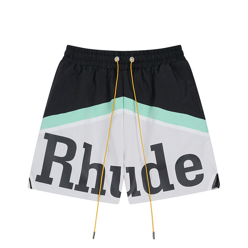 RHUDE Color Block Letter Print Quick Dry Shorts