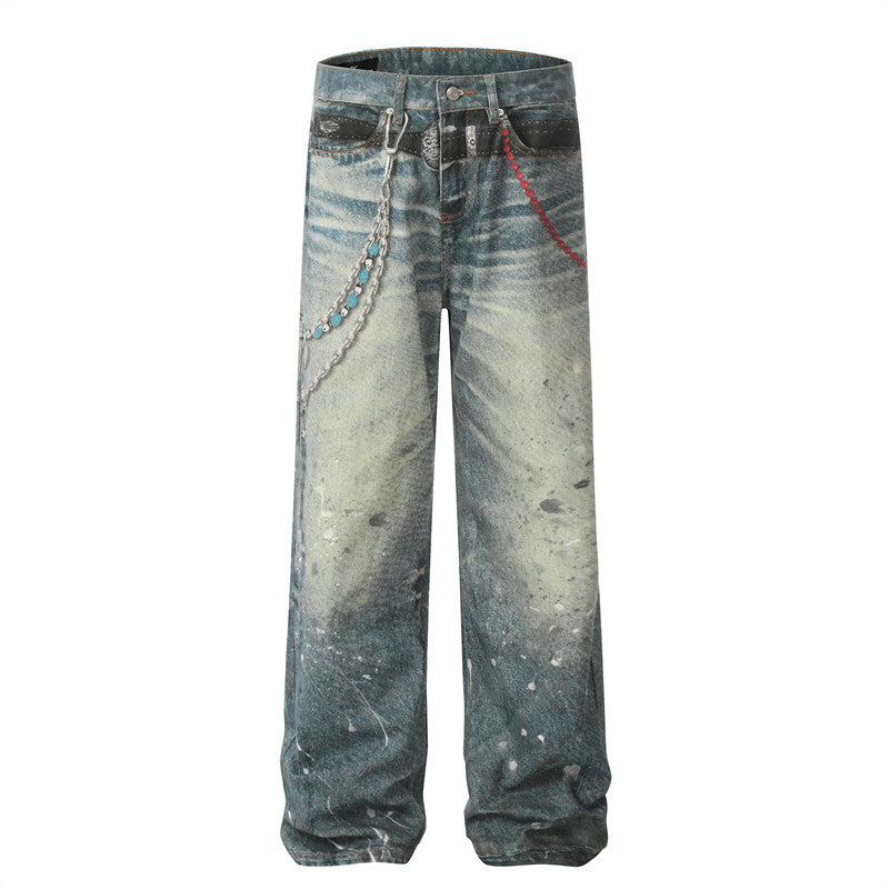 A knife-style inkblot wash for dirty jeans