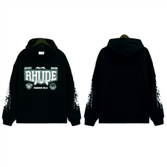 RHUDE American Streetwear Fleece Oversized Loose Hooded Pullover