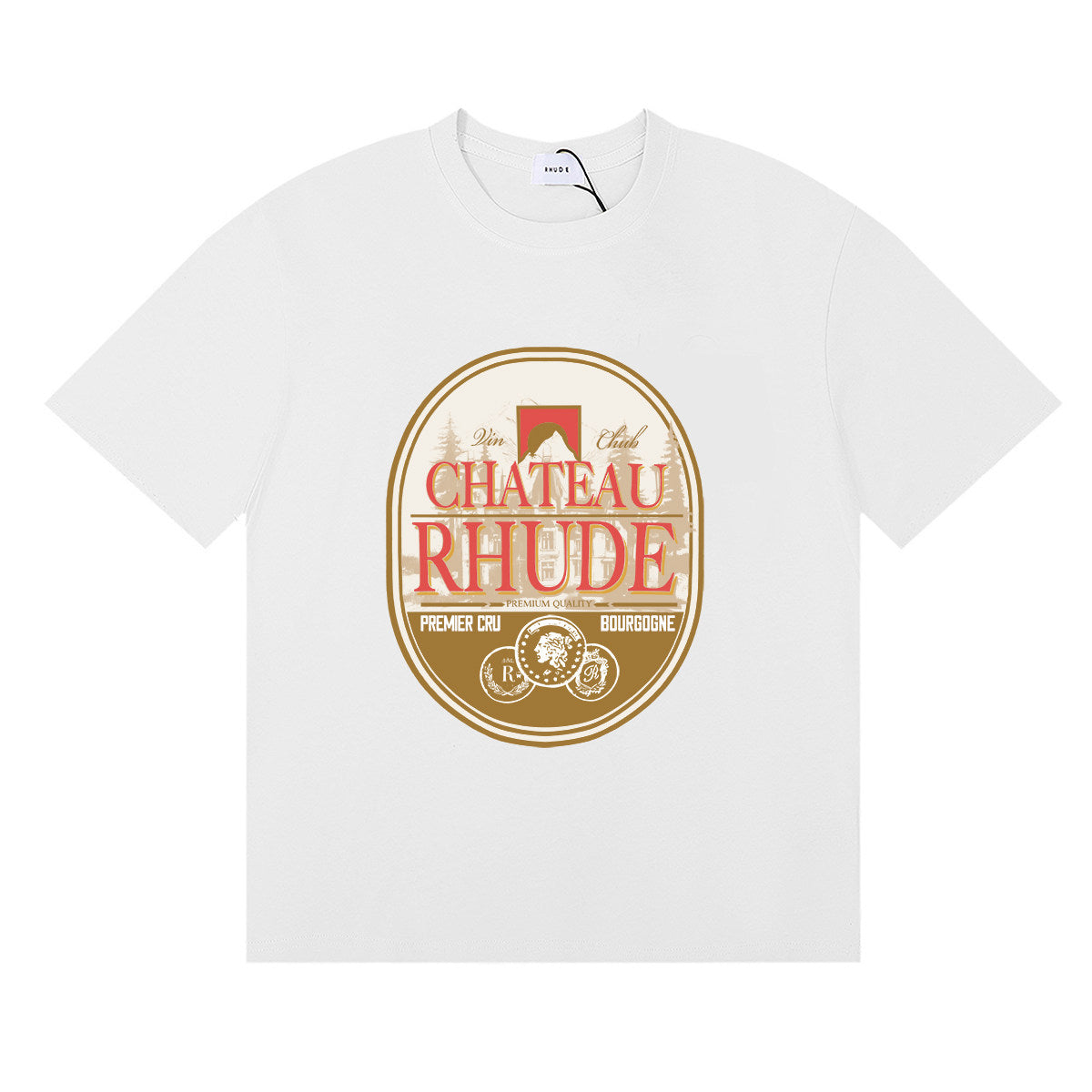 RHUDE American Retro Letter Print Loose Casual T-Shirt