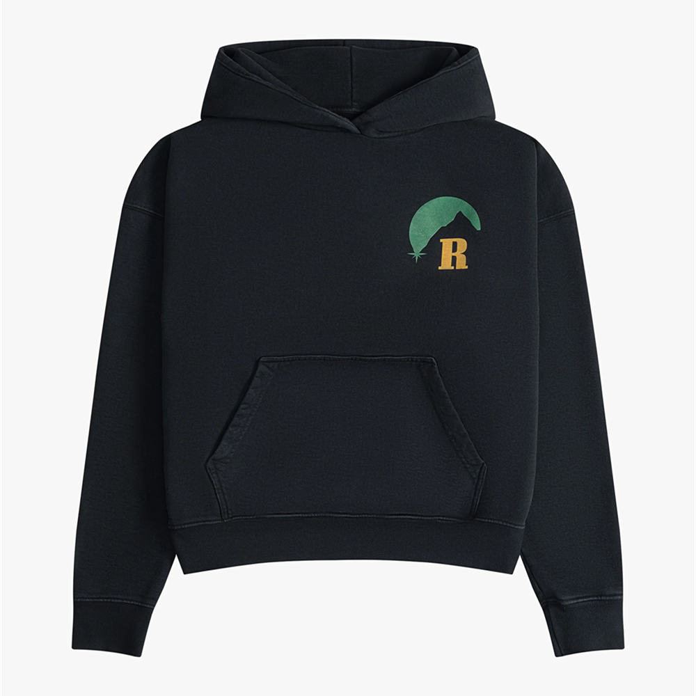 RHUDE Moonlight Mountain Graphic Retro American Fleece Hoodie