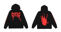 Revenge Smoke High Street Skull Print Pullover Hoodie