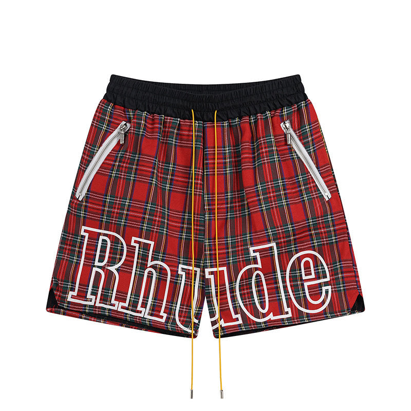 RHUDE Plaid Woven Loose Casual Summer Sports Shorts