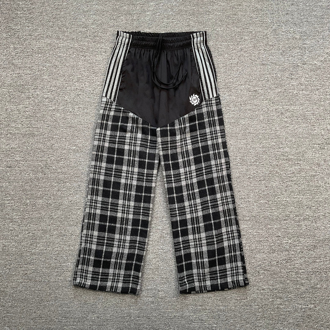 Broken Planet Contrasting Color Casual Striped Check Pants