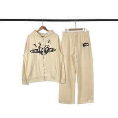 Broken Planet Puff Print Fleece Hooded Sweatsuit Set
