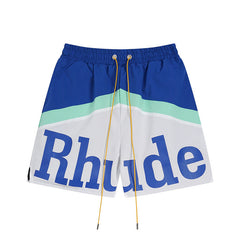 RHUDE Color Block Letter Print Quick Dry Shorts