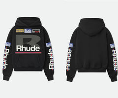 RHUDE American Vintage Letter Print Loose Hooded Sweatshirt
