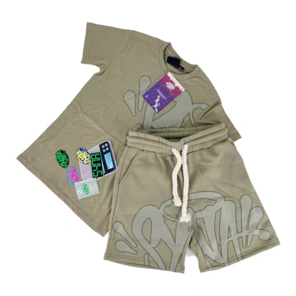 SynaWorld sports outfit - Y2k top, hip-hop drawstring shorts