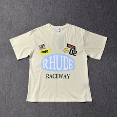 RHUDE American Retro Loose Fit Unisex Summer T-Shirt