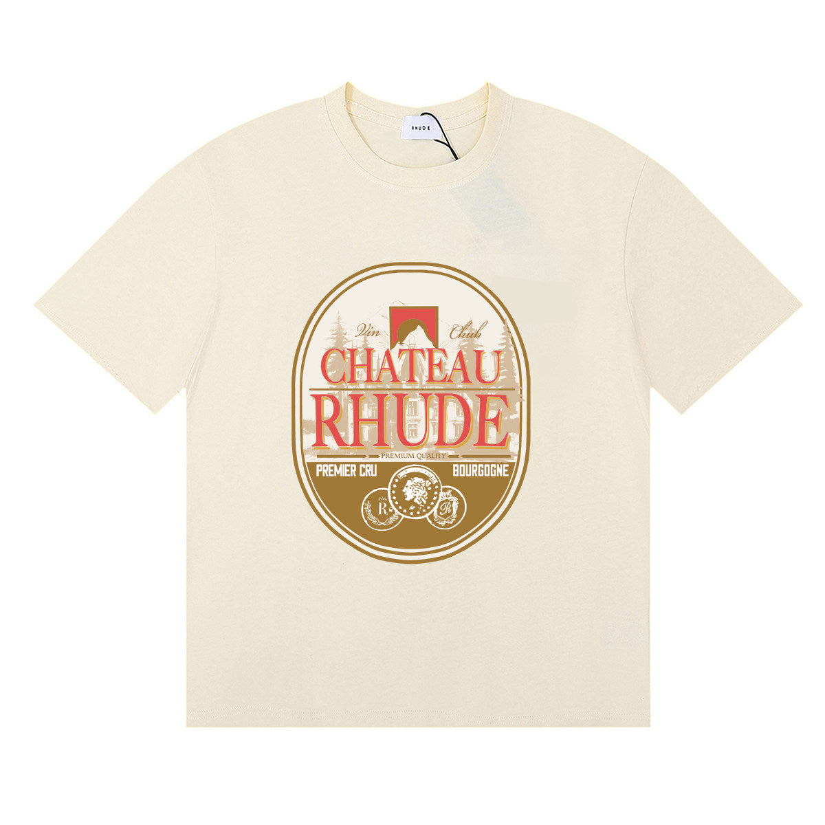 RHUDE American Retro Letter Print Loose Casual T-Shirt