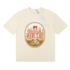 RHUDE American Retro Letter Print Loose Casual T-Shirt