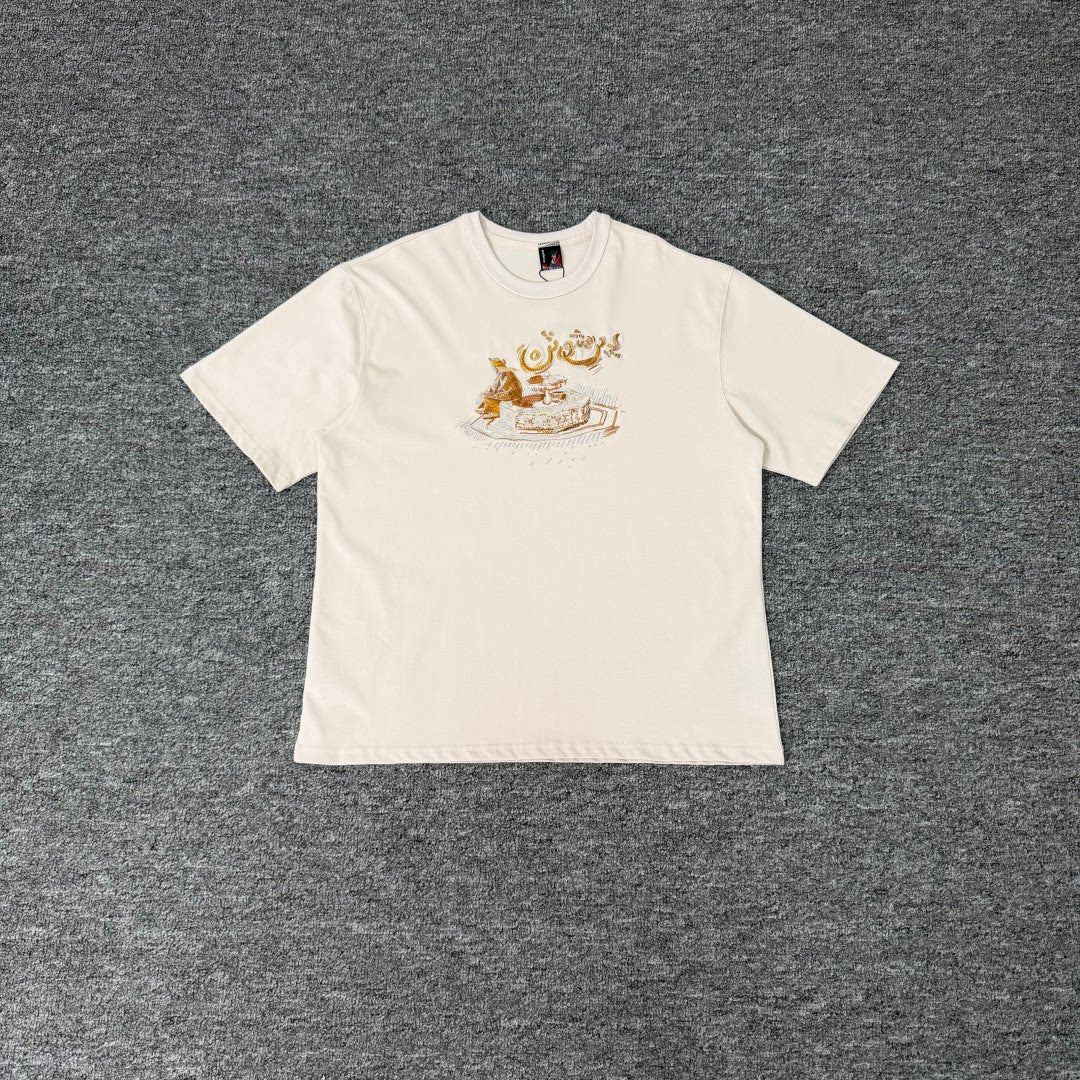 Derschutze Heavy Embroidery Loose Cotton Tee