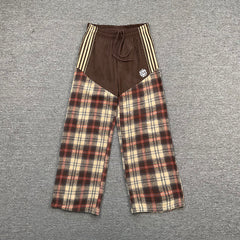 Broken Planet Contrasting Color Casual Striped Check Pants