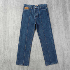 Drill Wind Devil Island Printed Gothic Denim Pants