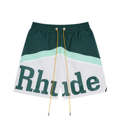 RHUDE Color Block Letter Print Quick Dry Shorts