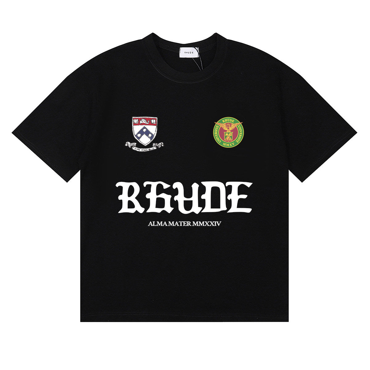 RHUDE American Retro Letter Print Loose Casual T-Shirt