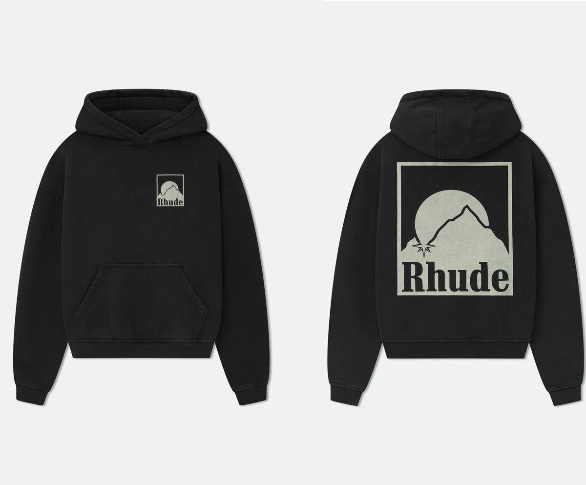 RHUDE American Vintage Letter Print Loose Hooded Sweatshirt