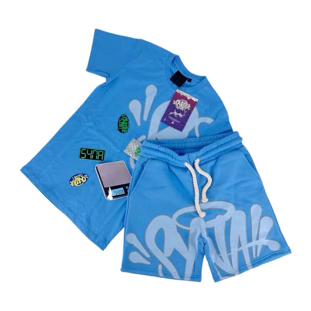 SynaWorld sports outfit - Y2k top, hip-hop drawstring shorts