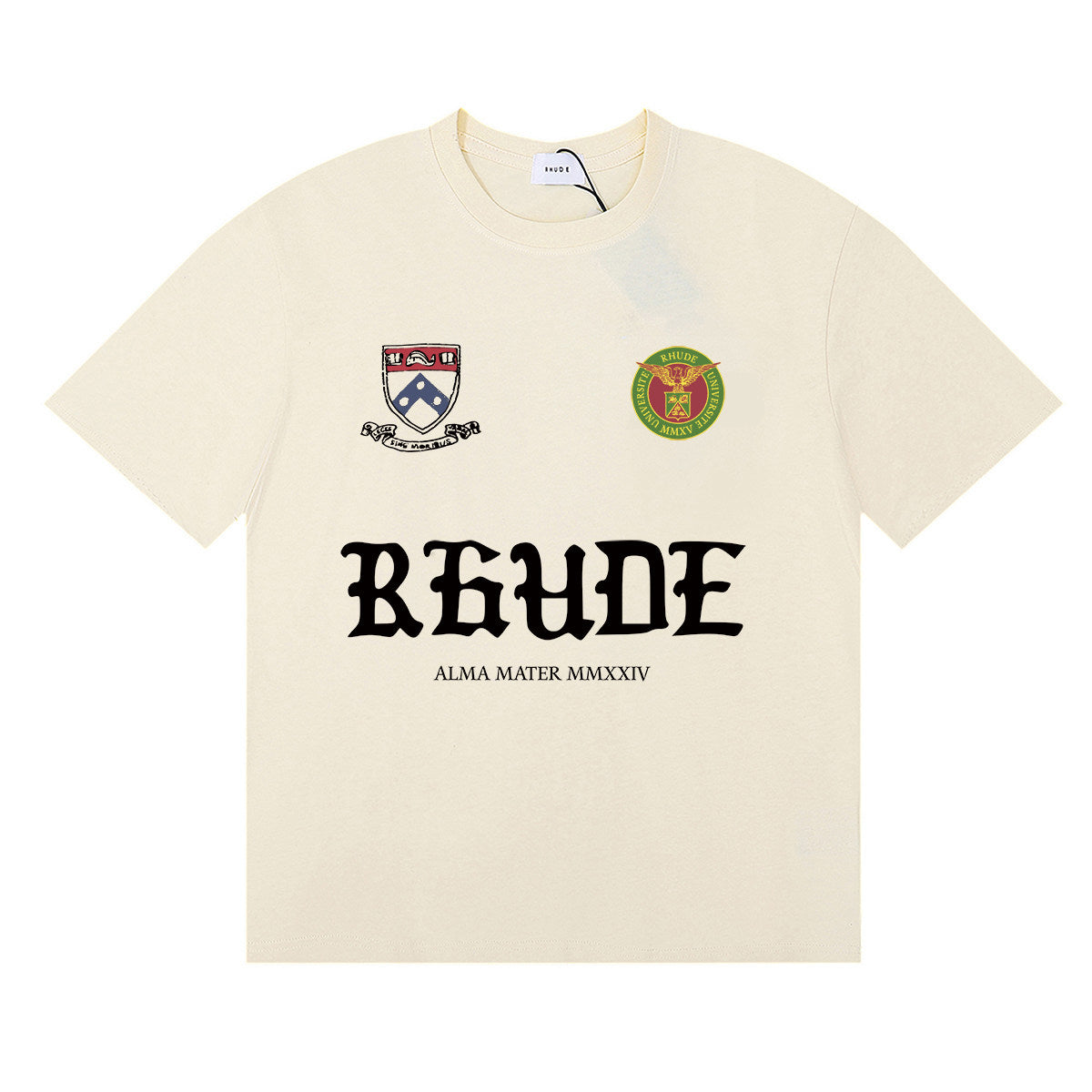 RHUDE American Retro Letter Print Loose Casual T-Shirt