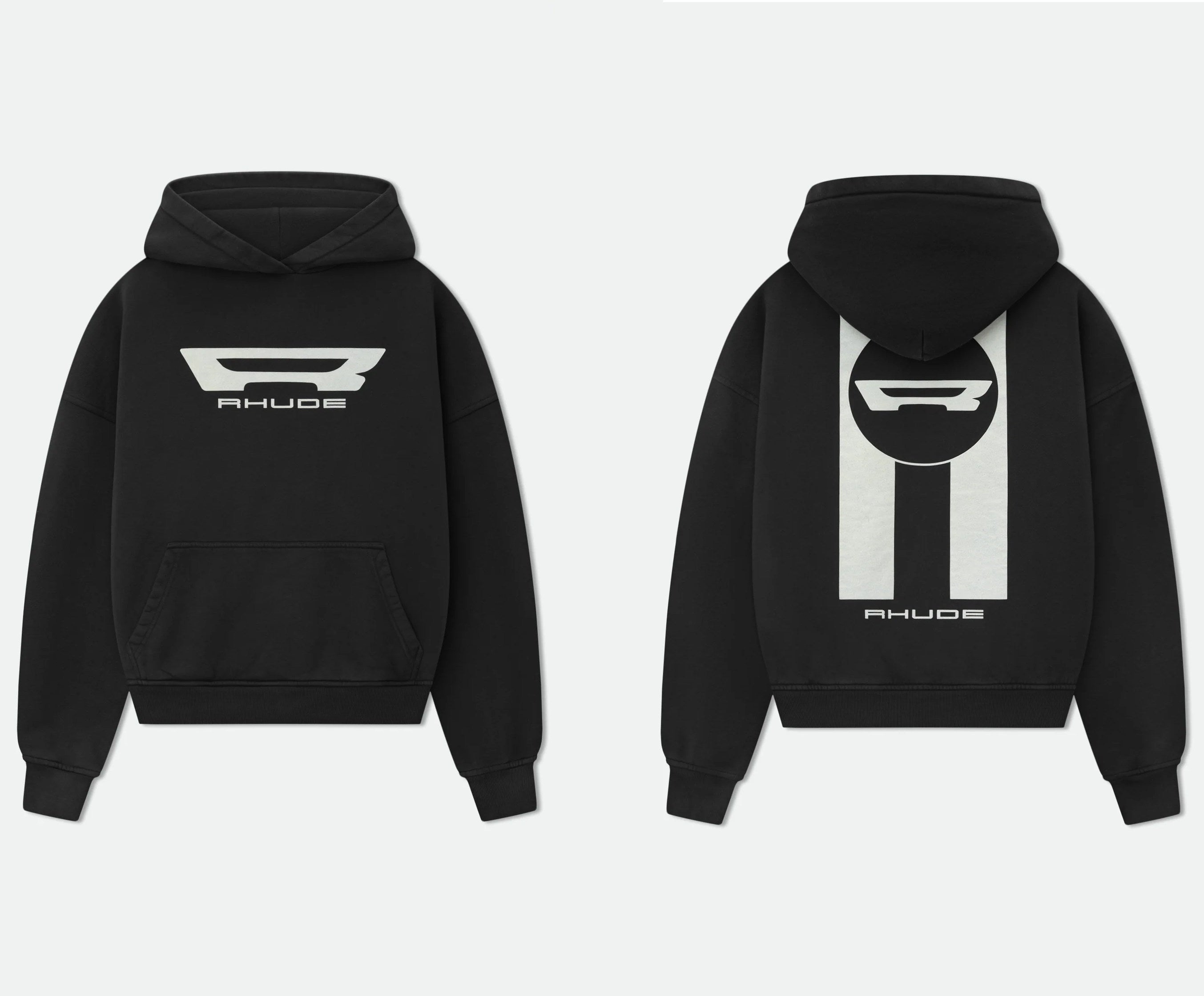 RHUDE American Vintage Letter Print Loose Hooded Sweatshirt