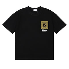 RHUDE American Retro Letter Print Loose Casual T-Shirt