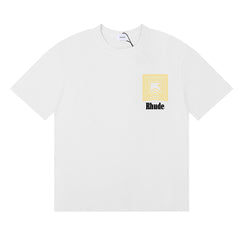 RHUDE American Retro Letter Print Loose Casual T-Shirt