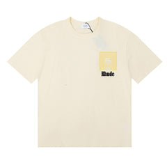 RHUDE American Retro Letter Print Loose Casual T-Shirt